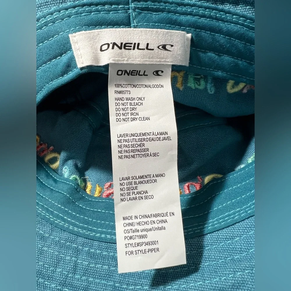 O'Neill surf women’s Bucket Hat‎ Multicolor Embroidery teal blue one size